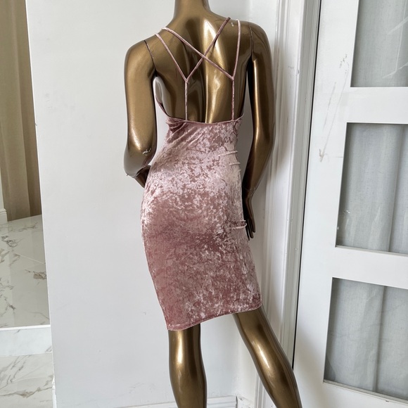 Brand New Elegant Pink Velvet Dress - Picture 4 of 4